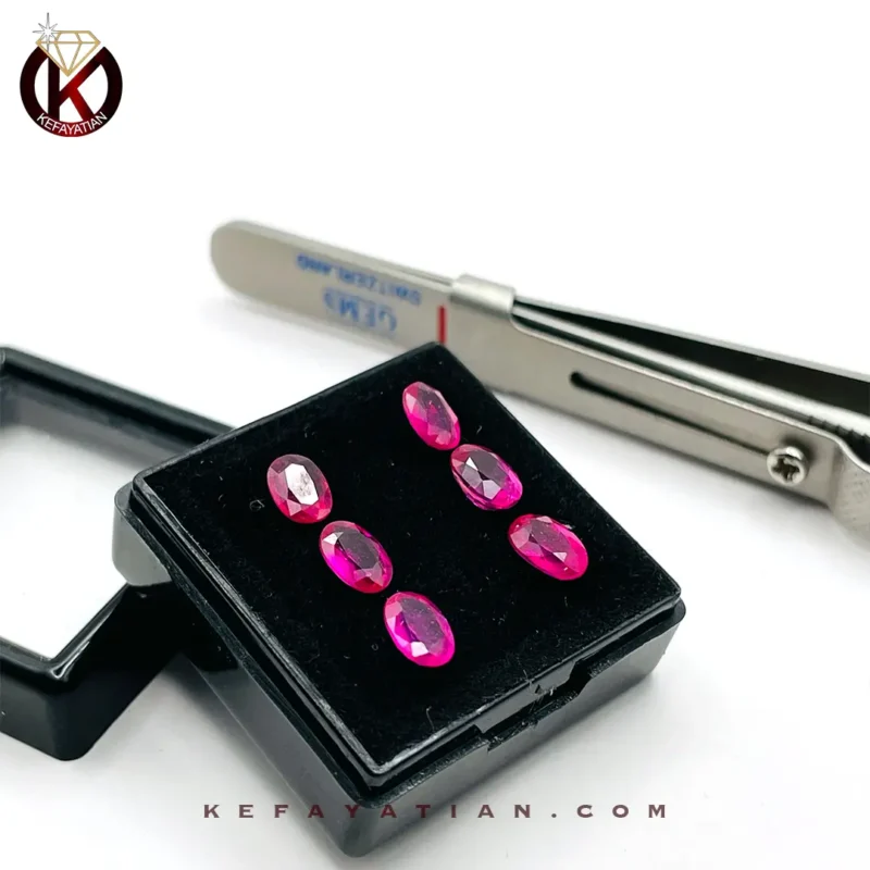 یاقوت سرخ بیضی تراش Faceted کد 67