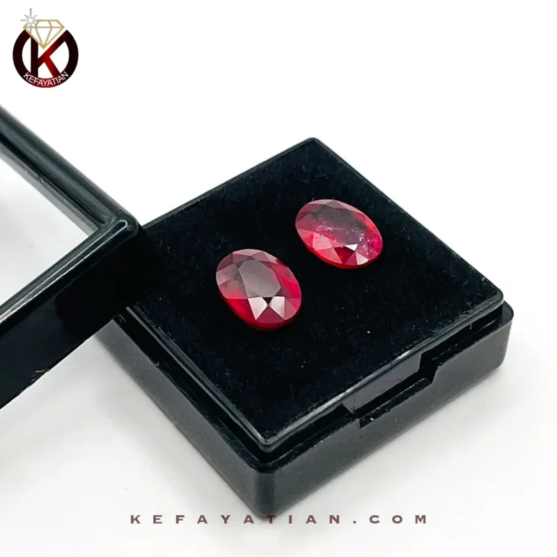 یاقوت سرخ بیضی تراش Faceted کد 68