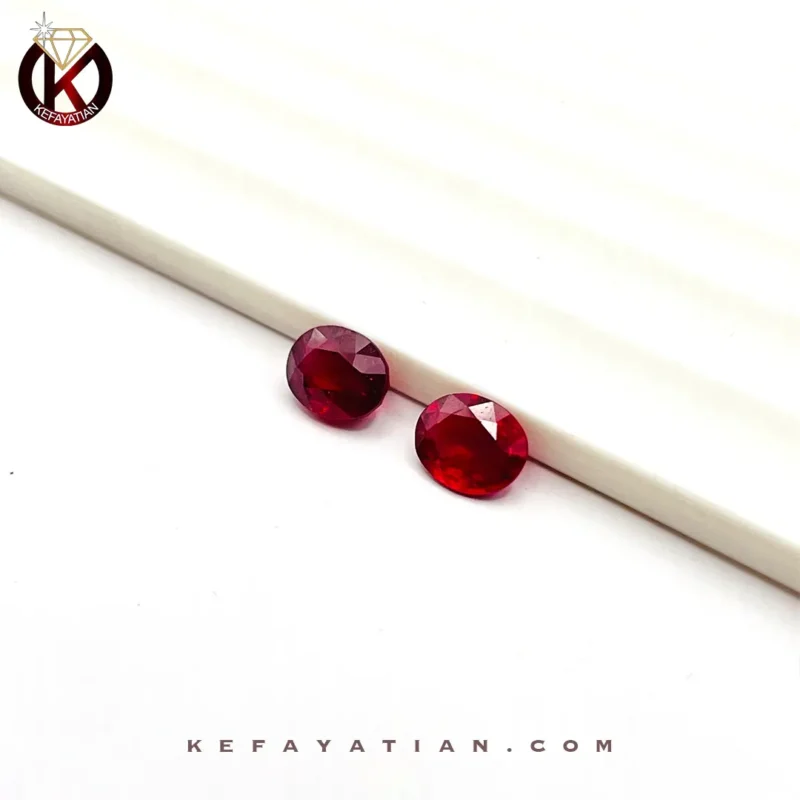 یاقوت سرخ بیضی تراش Faceted کد 68