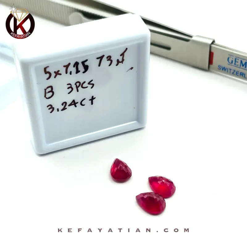 یاقوت سرخ اشک تراش Faceted کد 73