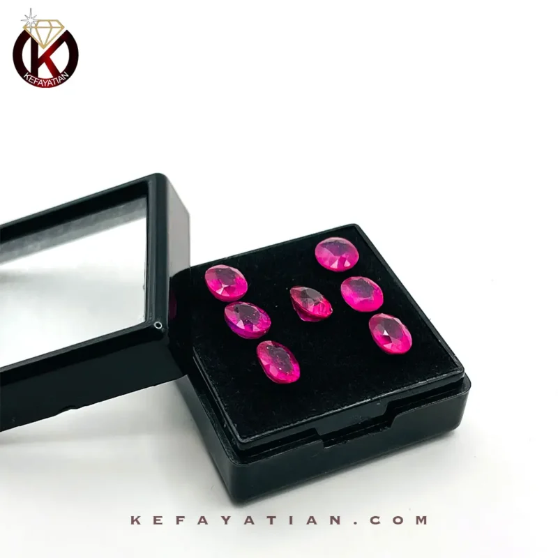 یاقوت سرخ بیضی تراش Faceted کد 74