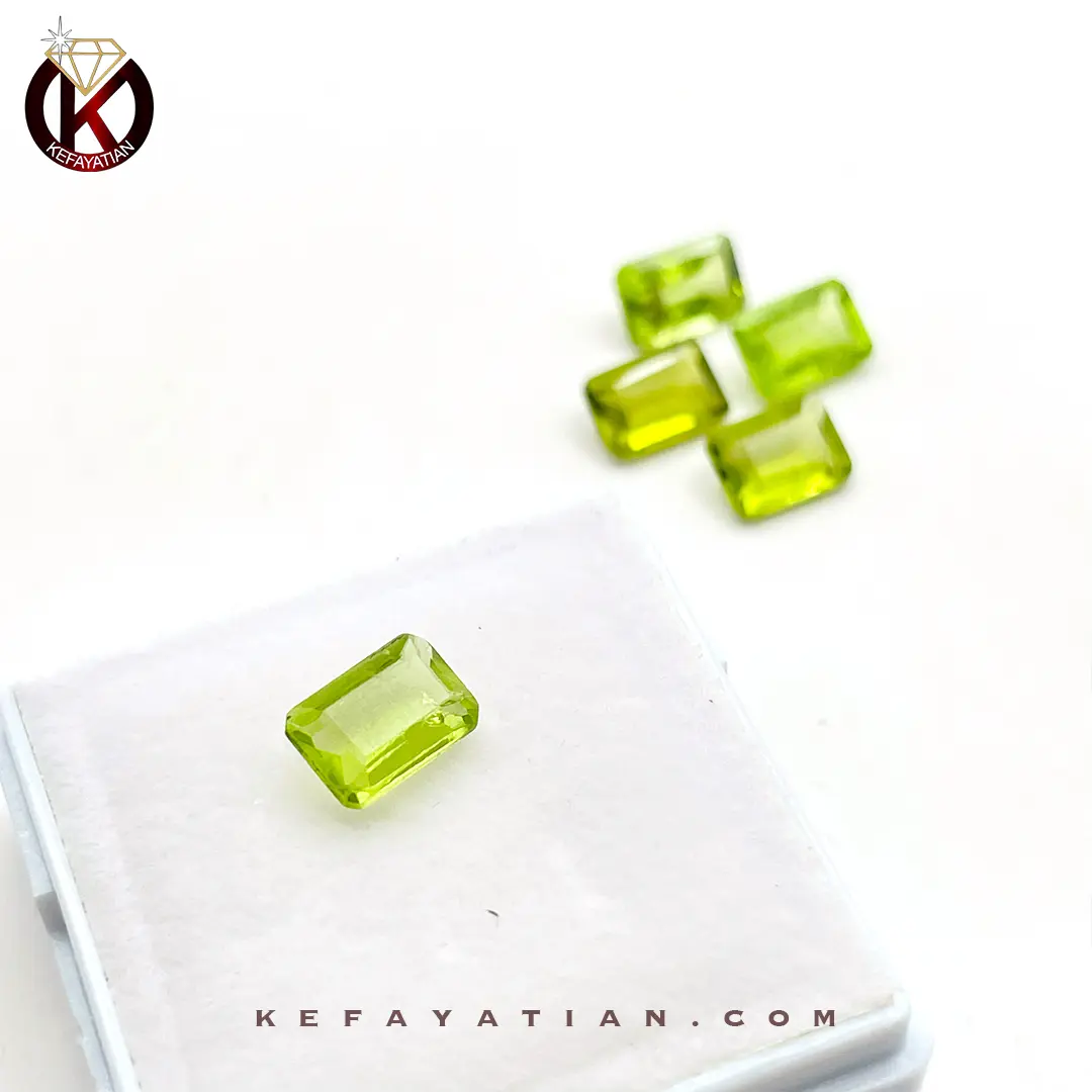 زبرجد تراش faceted step cut کد 54