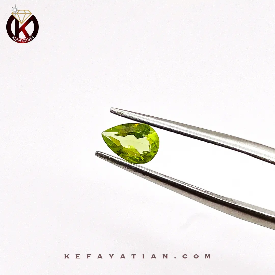 زبرجد تراش faceted pear کد 59