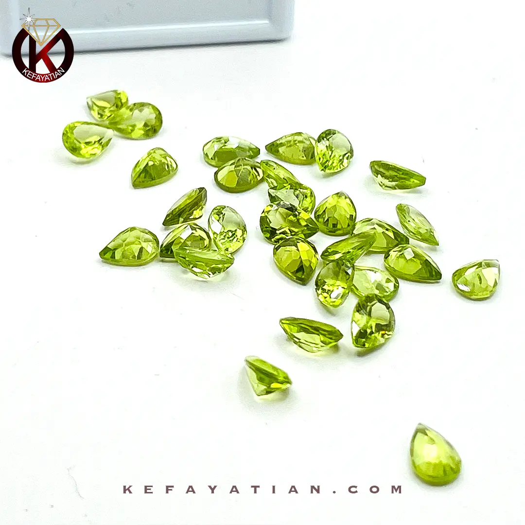 زبرجد تراش faceted pear کد 59