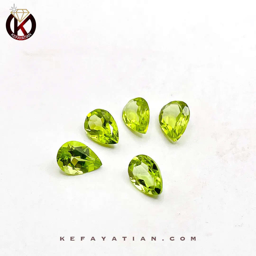 زبرجد تراش faceted pear کد 59