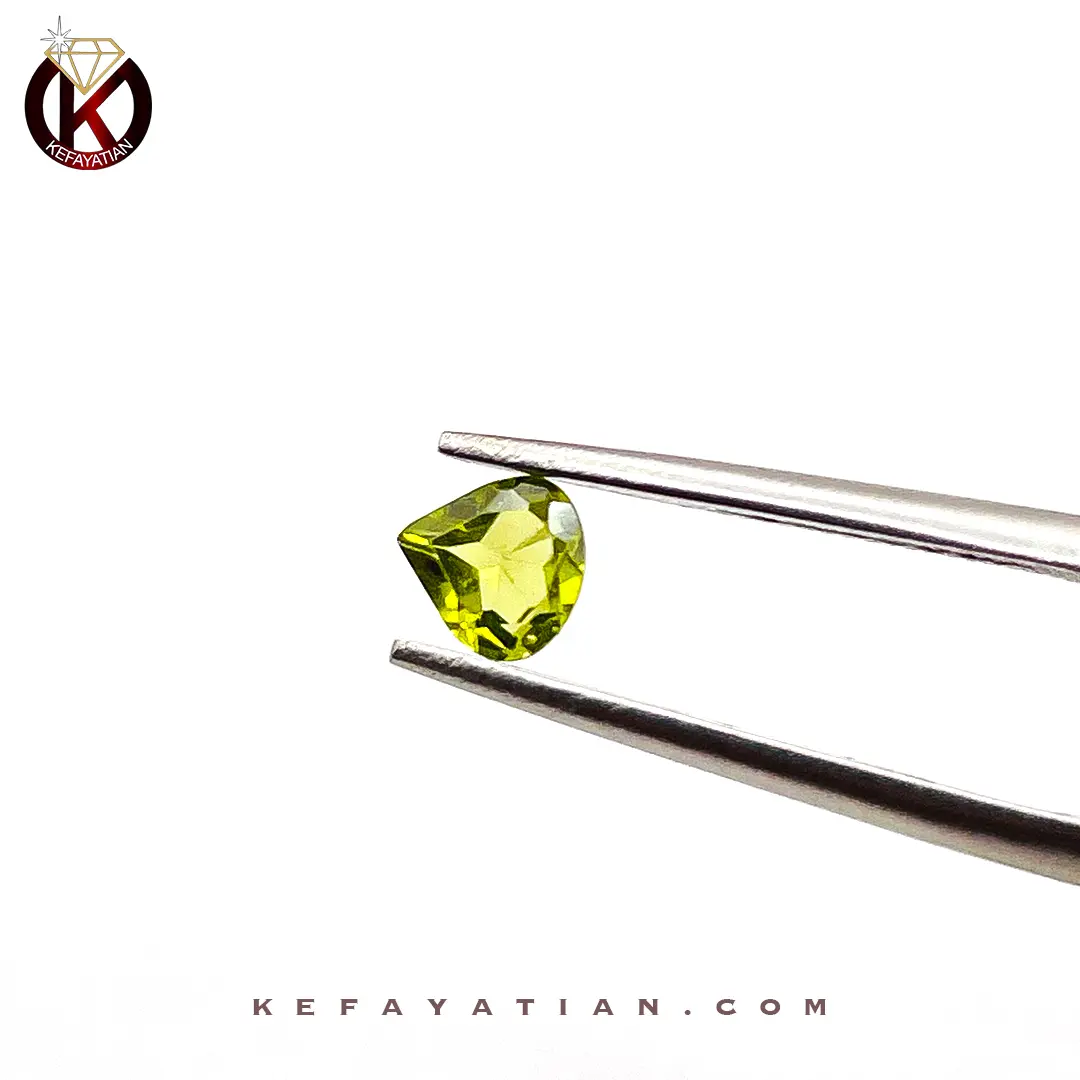 زبرجد تراش faceted pear کد 60