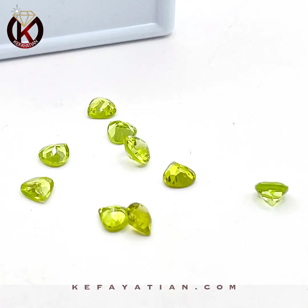 زبرجد تراش faceted pear کد 60
