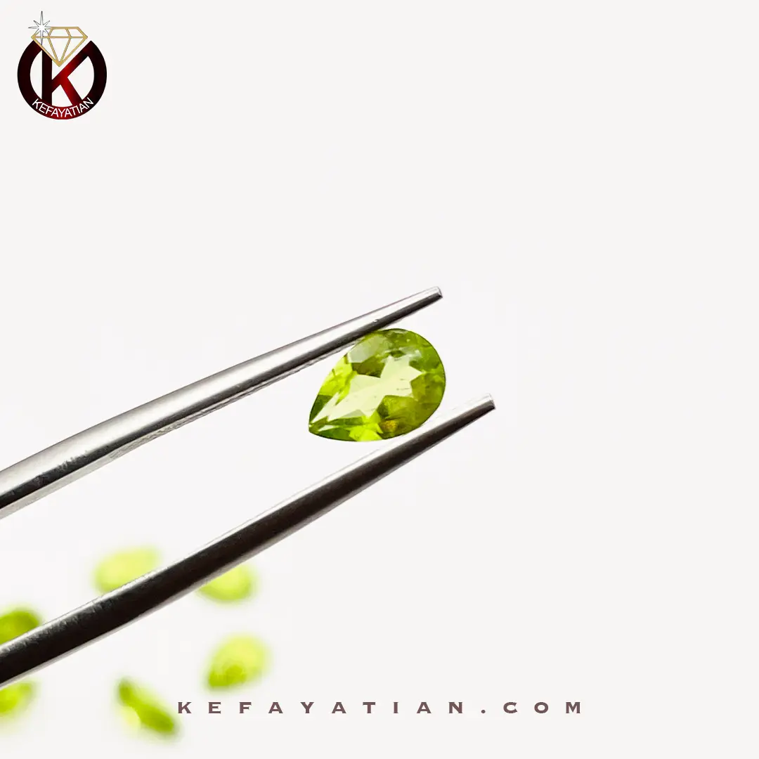 زبرجد تراش pear faceted کد 40