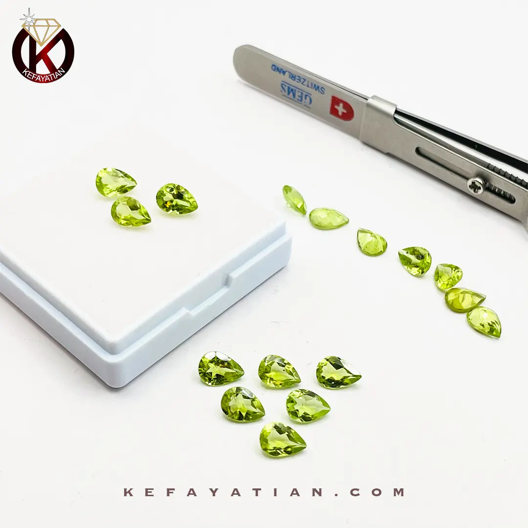 زبرجد تراش pear faceted کد 40