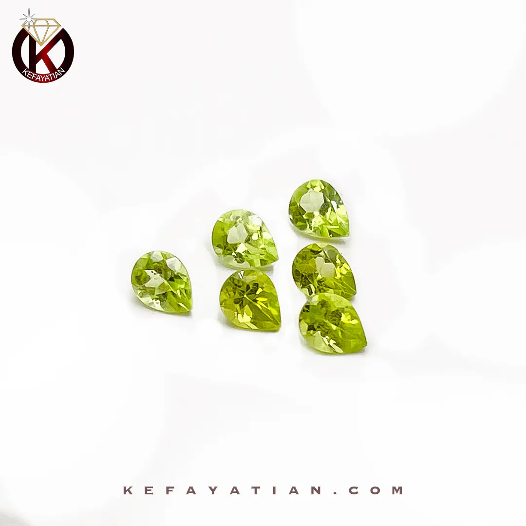زبرجد تراش pear faceted کد 61