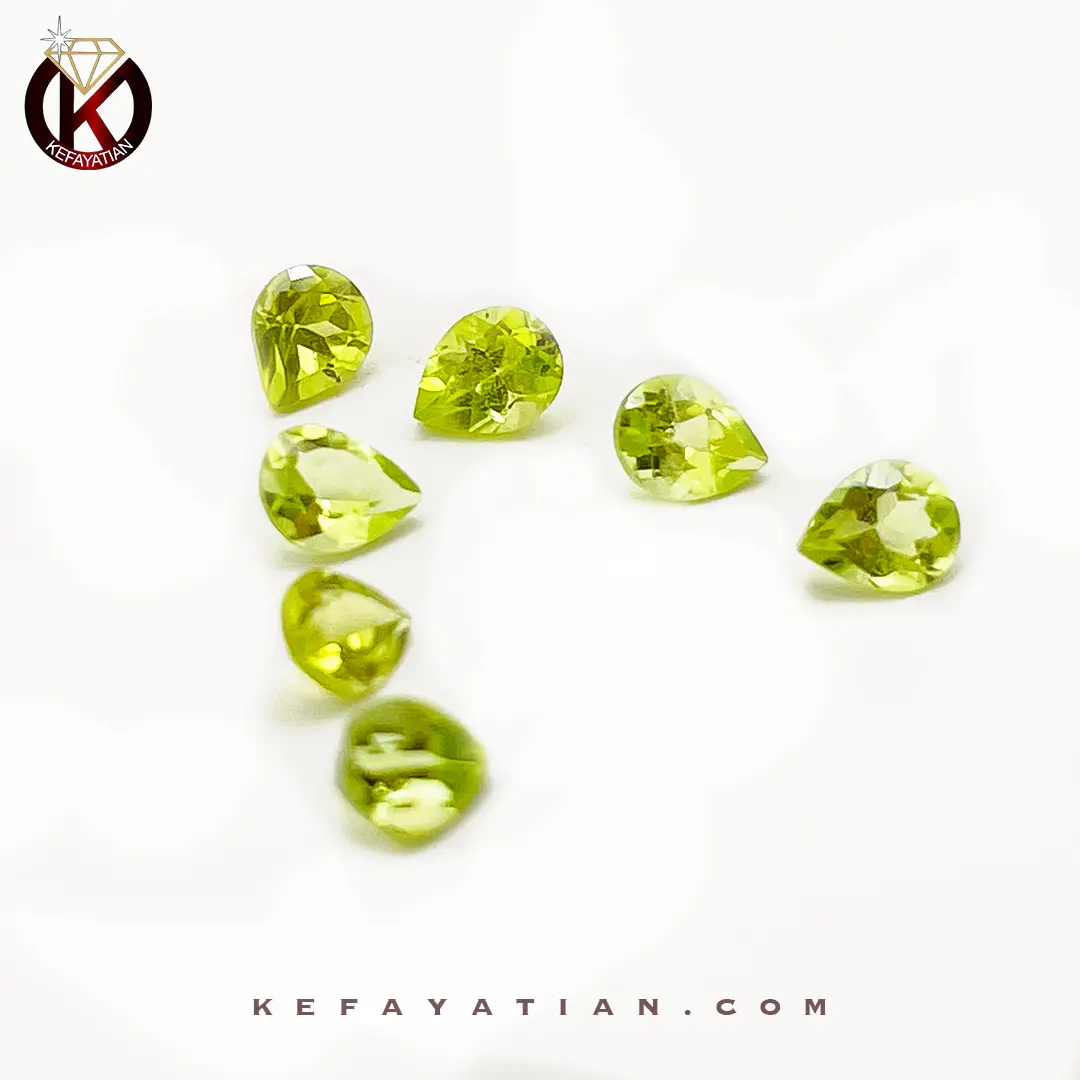 زبرجد تراش pear faceted کد 55