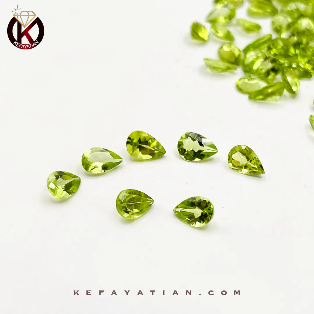 زبرجد تراش pear faceted کد 61