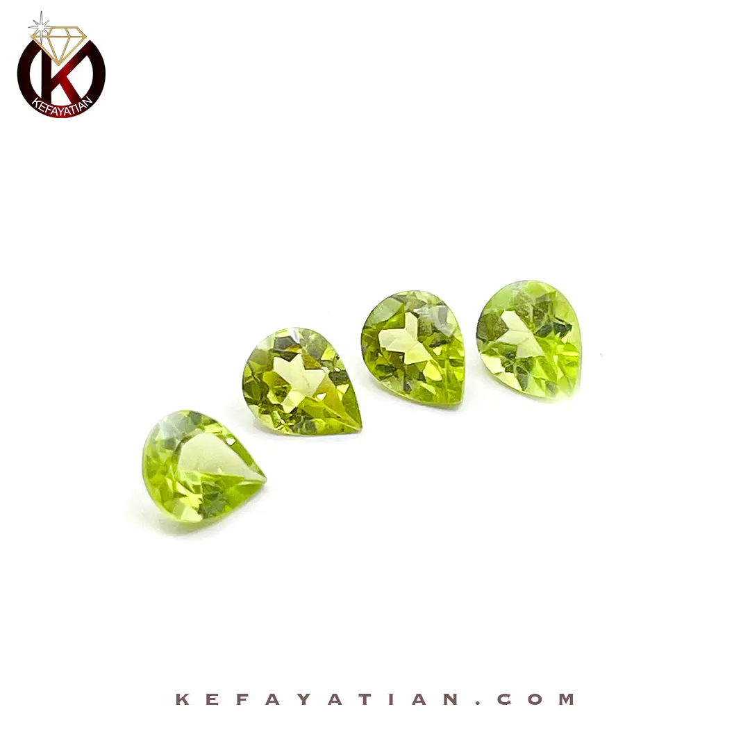 زبرجد تراشpear faceted کد 62
