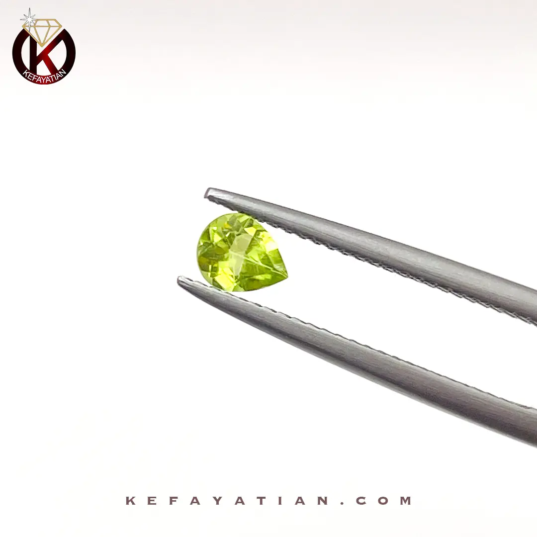 زبرجد تراشpear faceted کد 62