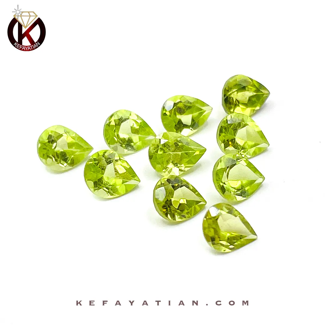 زبرجد تراشpear faceted کد 62