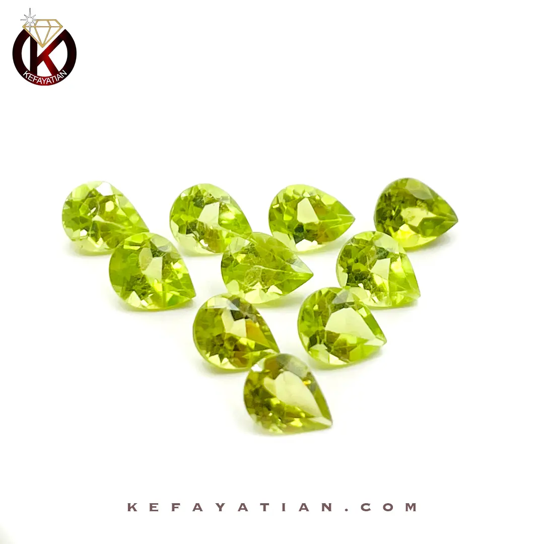 زبرجد تراشpear faceted کد 62