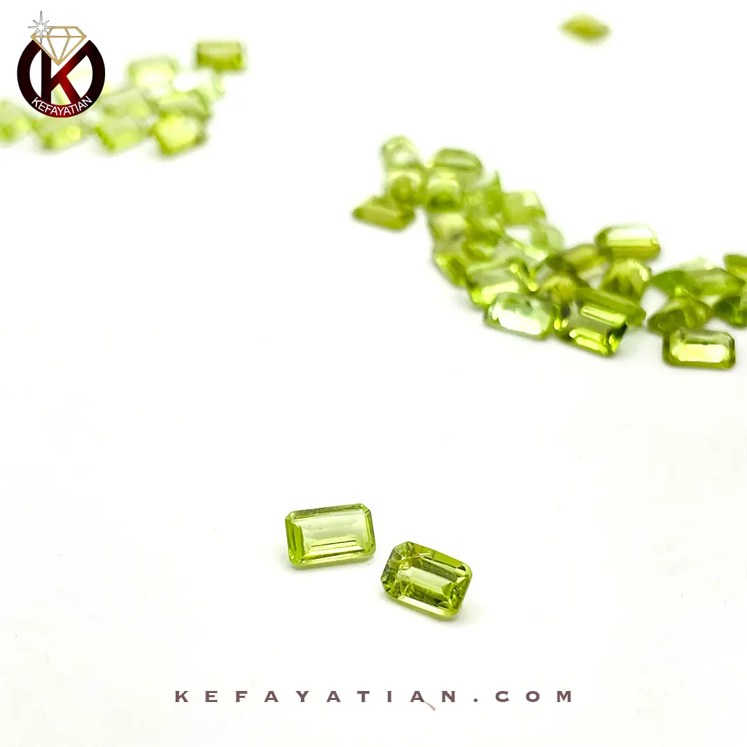 زبرجد تراش مستطیل faceted کد 18