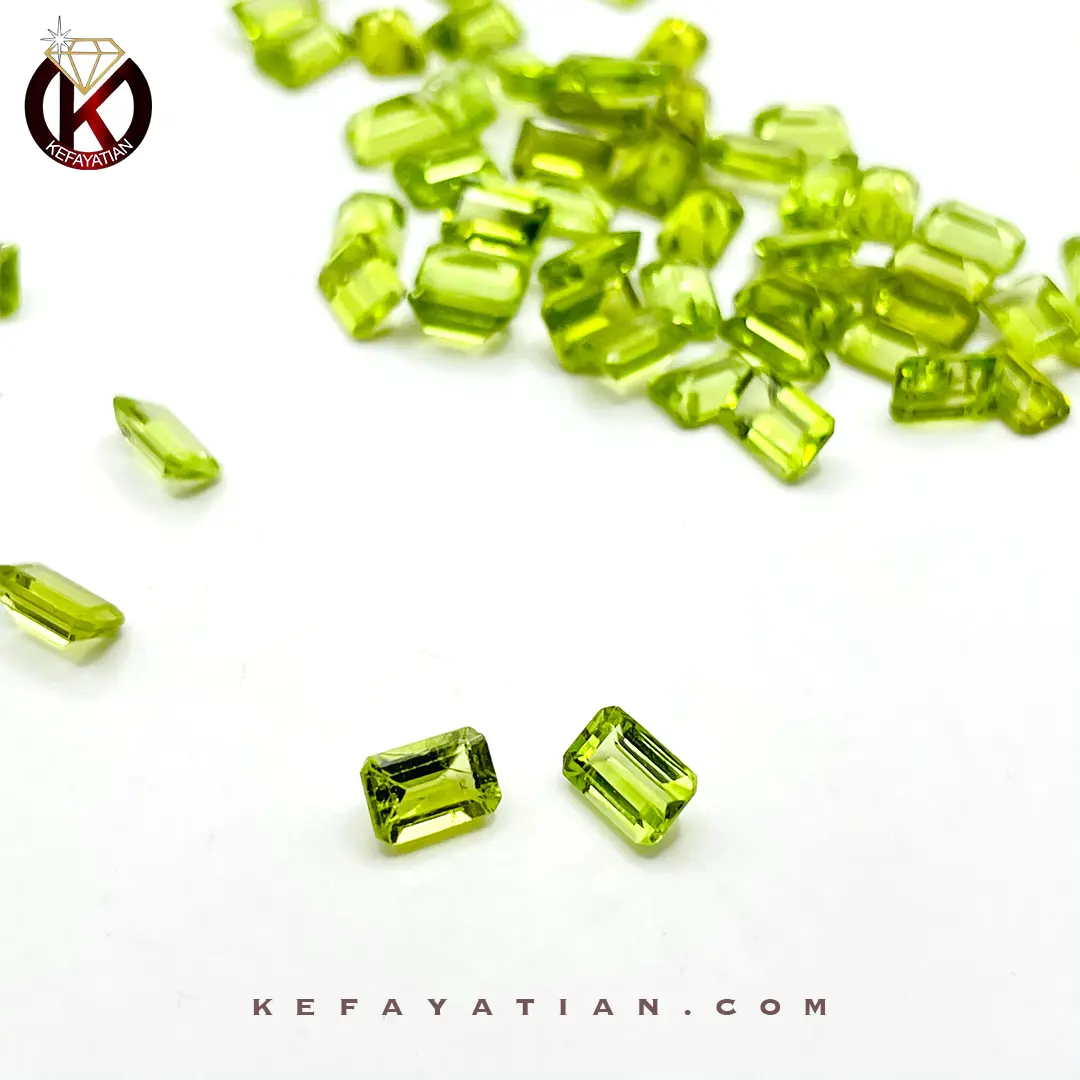 زبرجد تراش مستطیل faceted کد 51