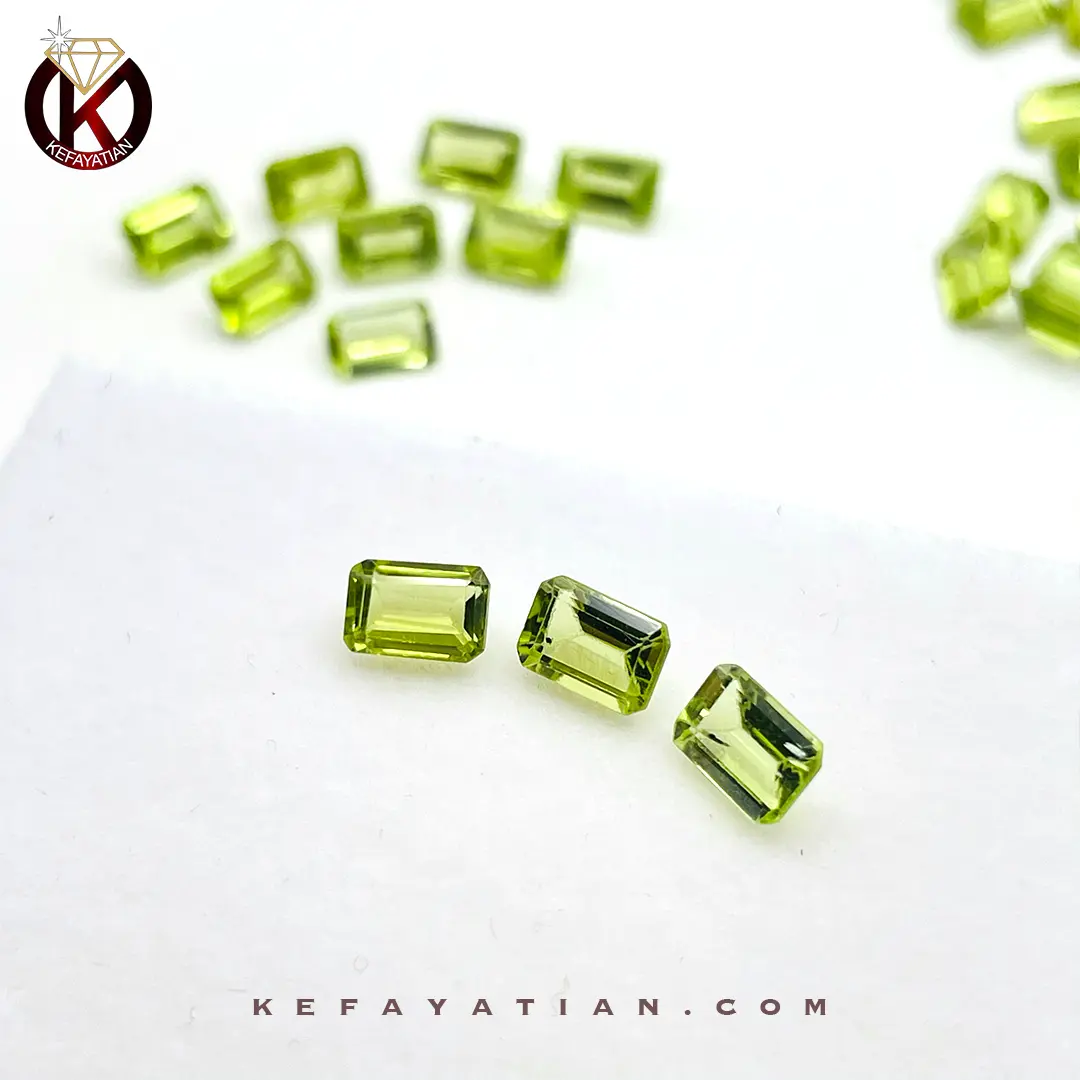 زبرجد تراش مستطیل faceted کد 51